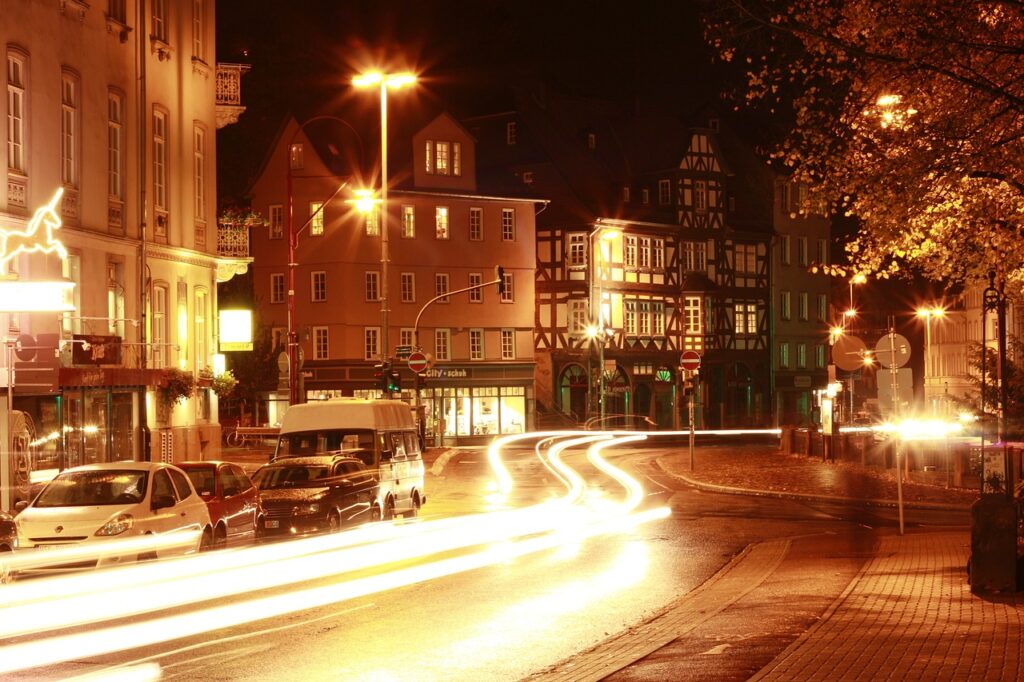 marburg, city, night shot