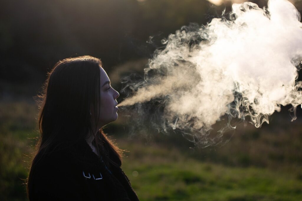 vape, nature, girl