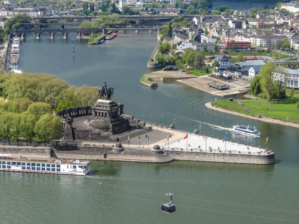 deutsches eck, koblenz, rhine