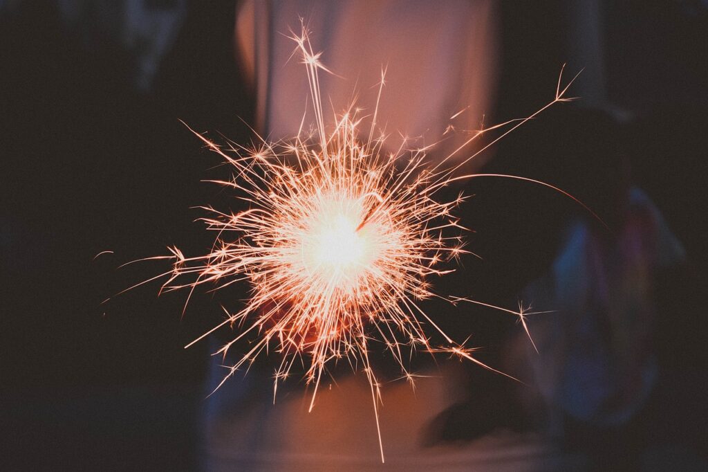 sparkler, sparks, fireworks