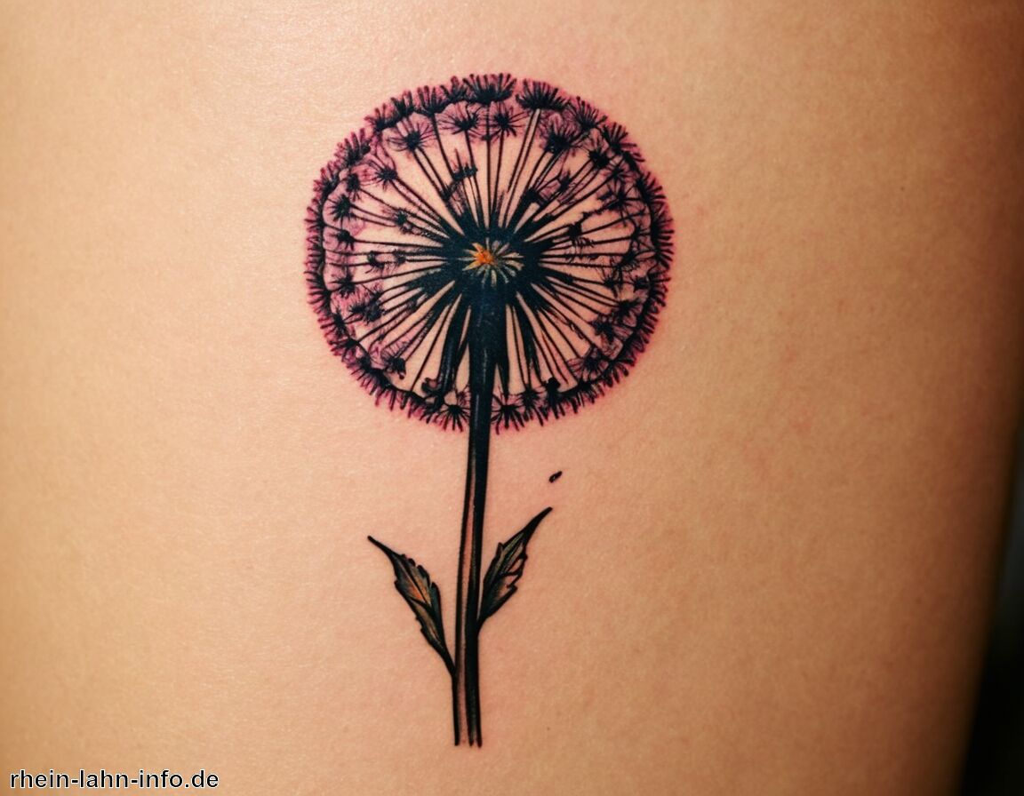 Vielfältige Designs und Stile im Tattoo   - Pusteblume Tattoo » Symbol der Freiheit und Hoffnung